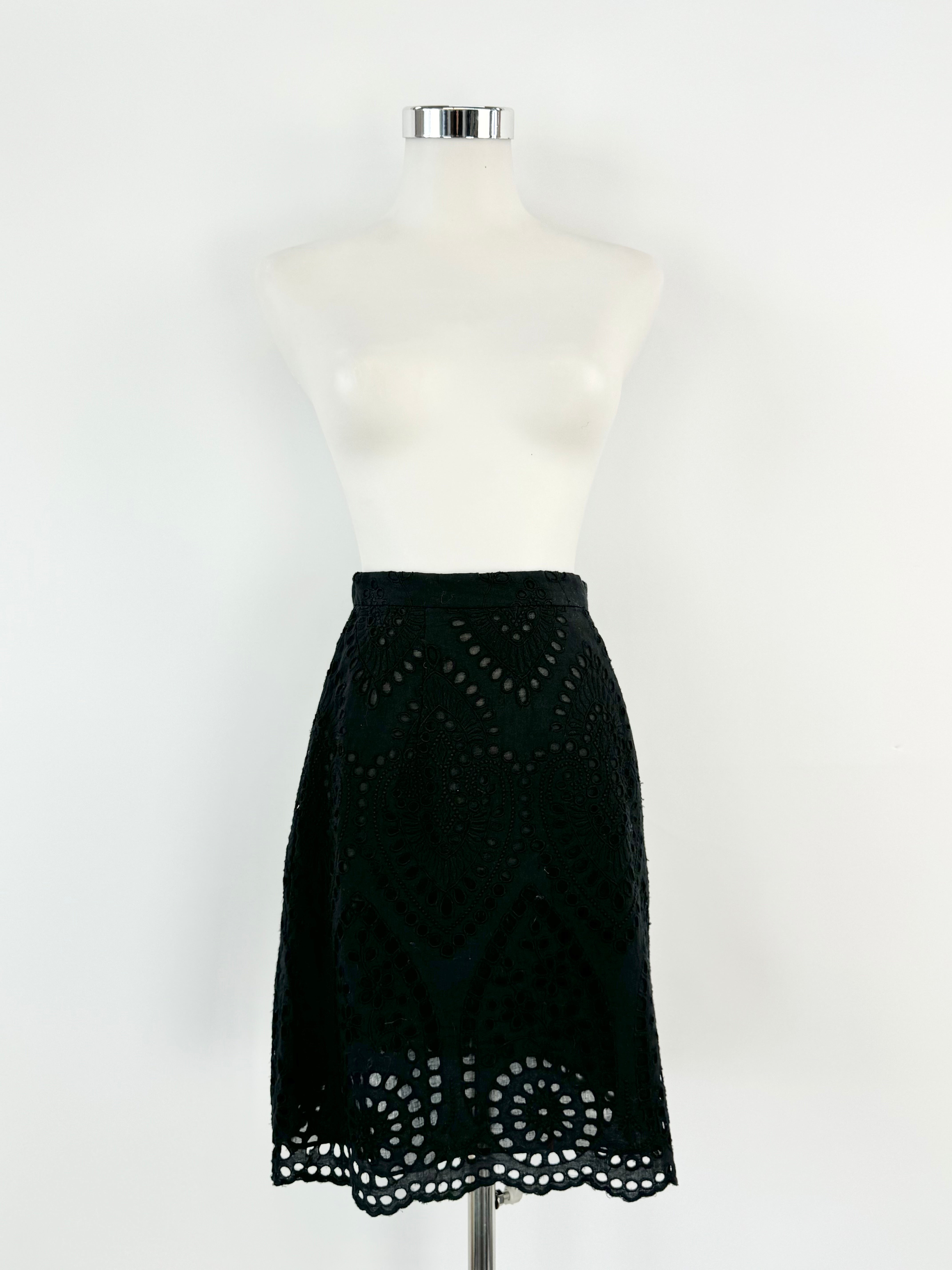 Zimmermann Black Epoque Broderie Mini Skirt NWT - AU4/6