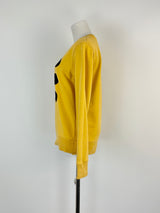 Saturdays NYC Mustard & Black Circles Crew Neck Sweater - XS