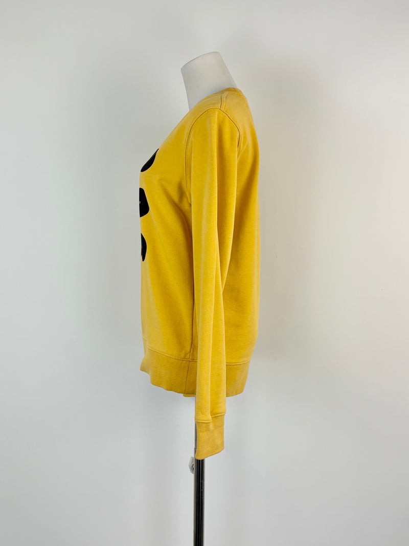 Saturdays NYC Mustard & Black Circles Crew Neck Sweater - XS
