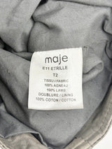 Maje Charcoal 'Etrille' Sleeveless Leather Jacket - AU10