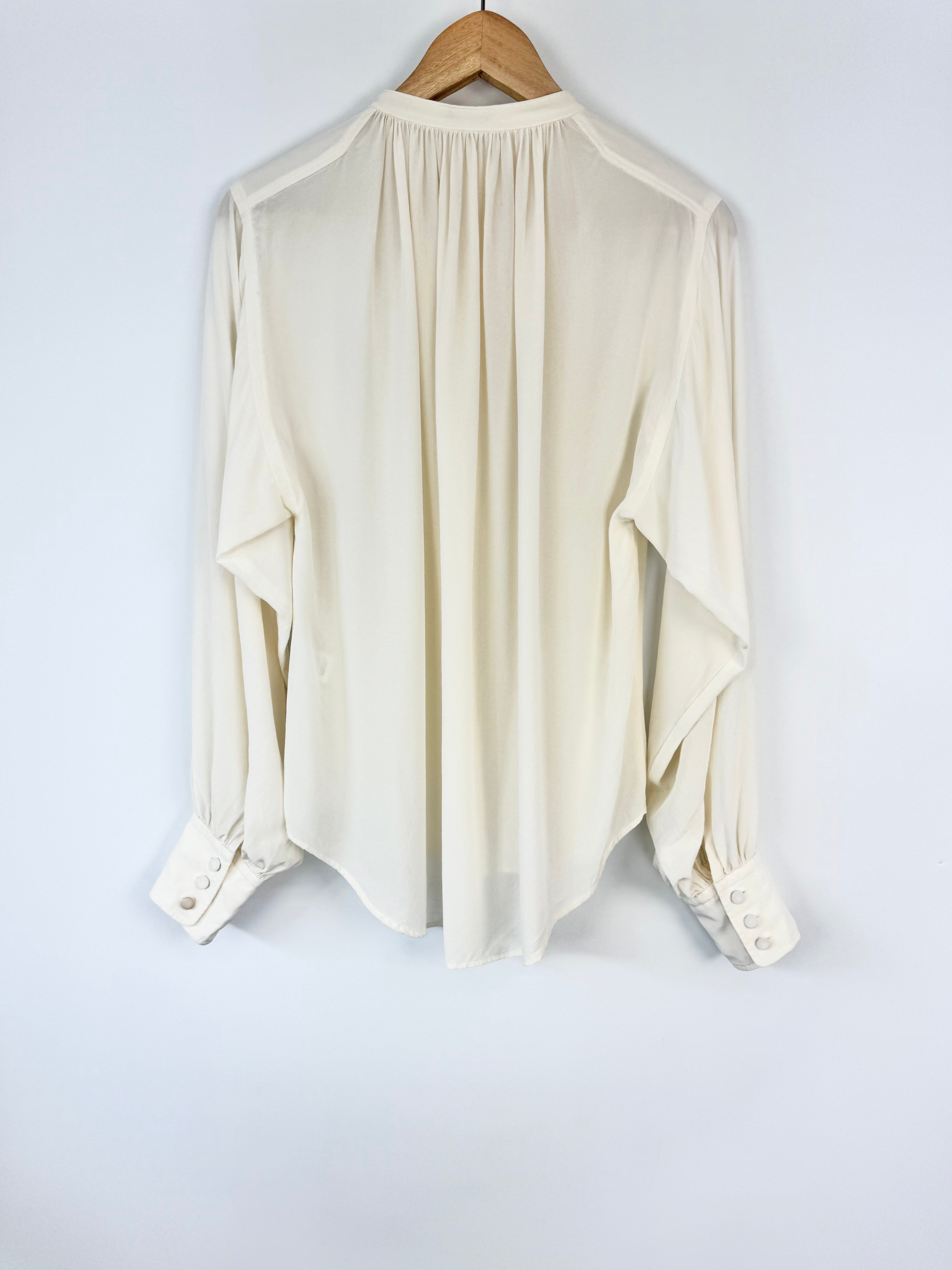 Joseph Ivory Silk Puff Sleeve Blouse - AU8/10