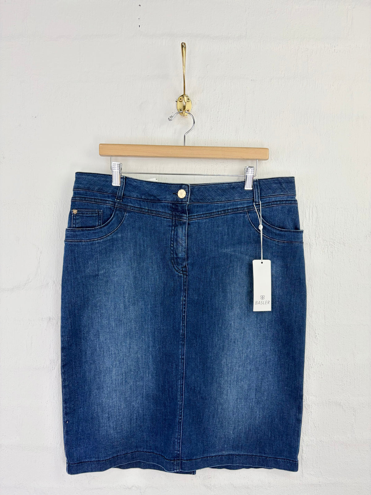 Basler Dark Blue Denim Pencil Skirt NWT - AU18