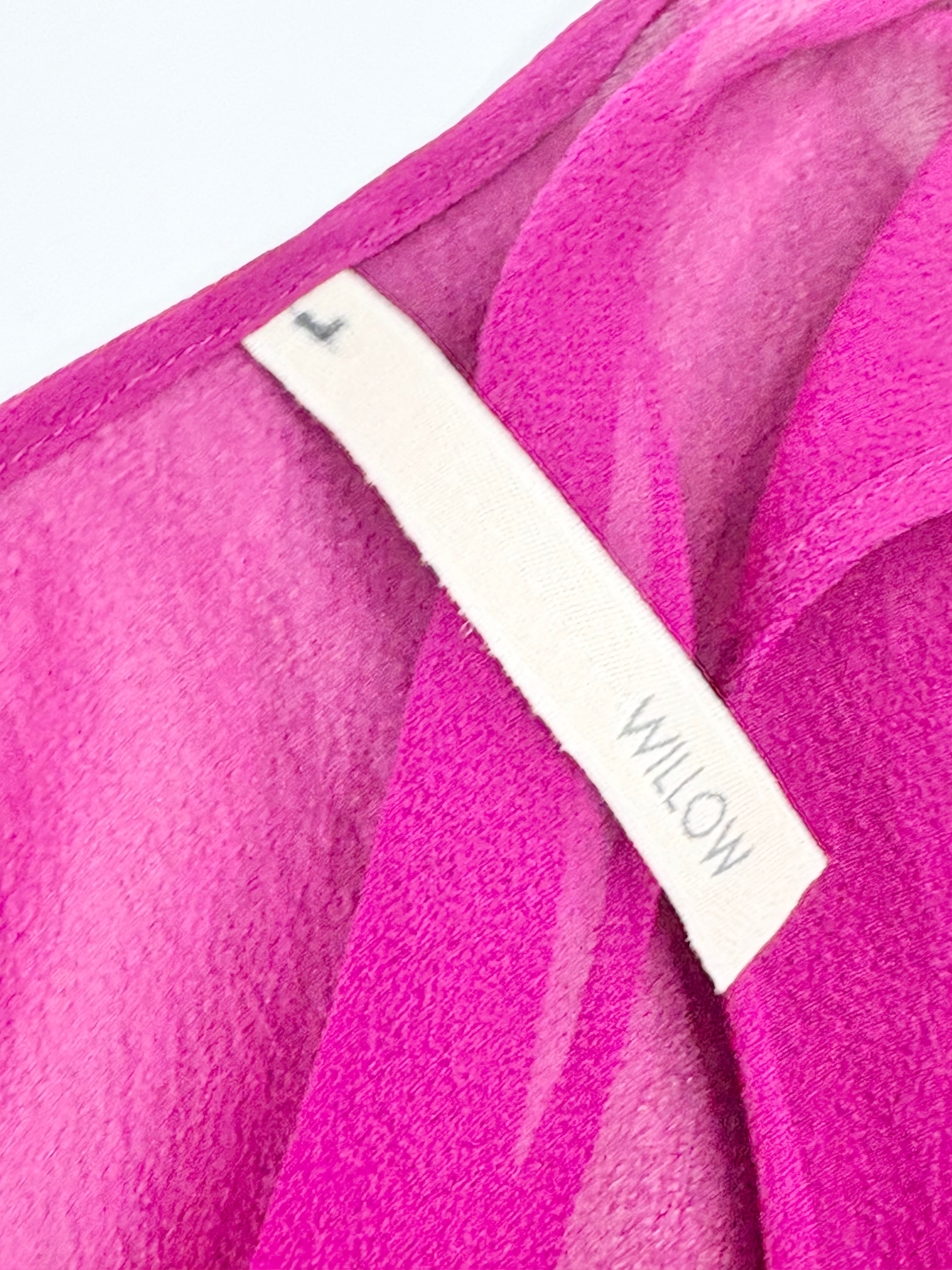 Willow Deep Fuchsia Sheer Silk Top - AU6