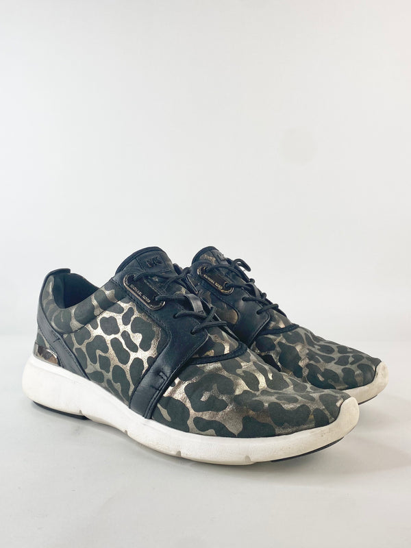 Michael Kors Black & Gold Leopard Print Sneakers - EU40