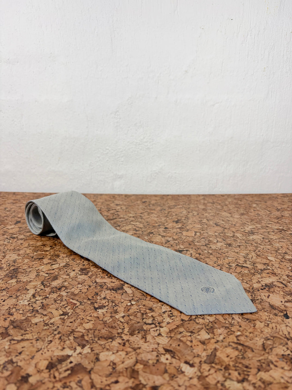 Versace Classic V2 Grey & Blue Medallion Motif Silk Tie