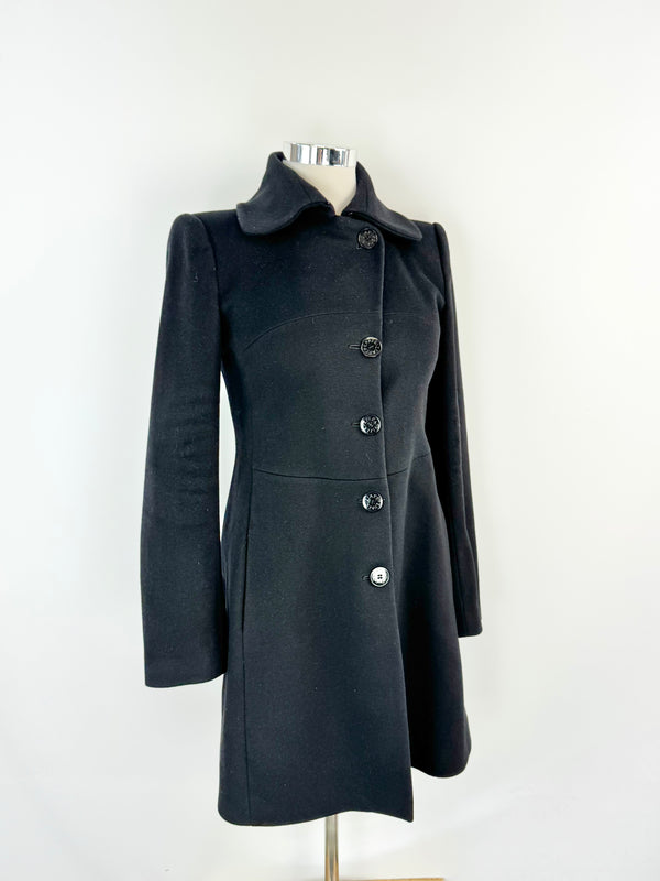 Patrizia Pepe Black Wool Blend Coat - AU8/10