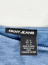 DKNY Jeans Two-Tone Blue Wash Crop Top - AU12/14