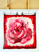 Fleurs d'Epoque Rose Pattern Silk Scarf