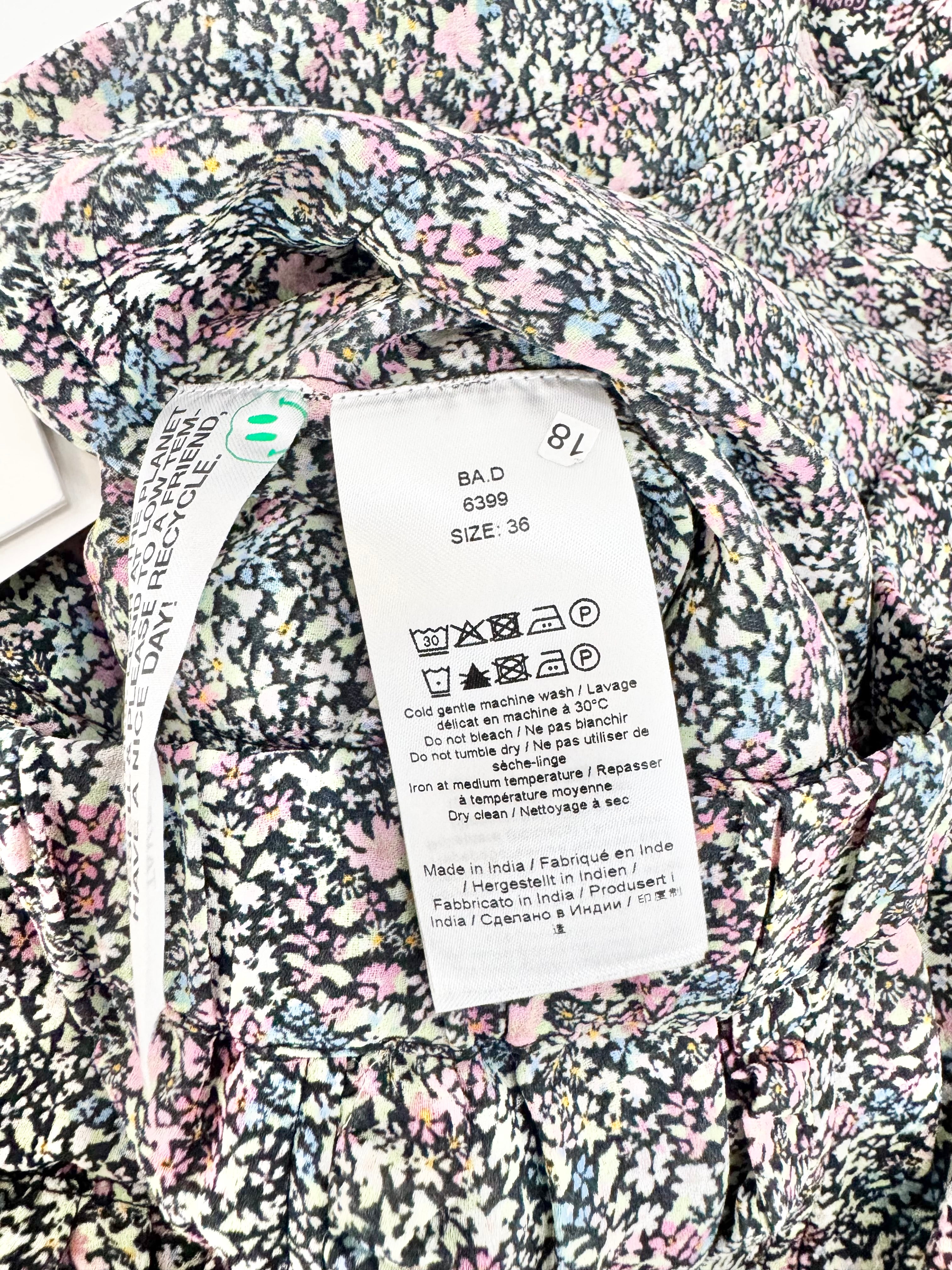 Ganni 'Printed Light Crepe Mini' Microfloral Skirt NWT - AU8