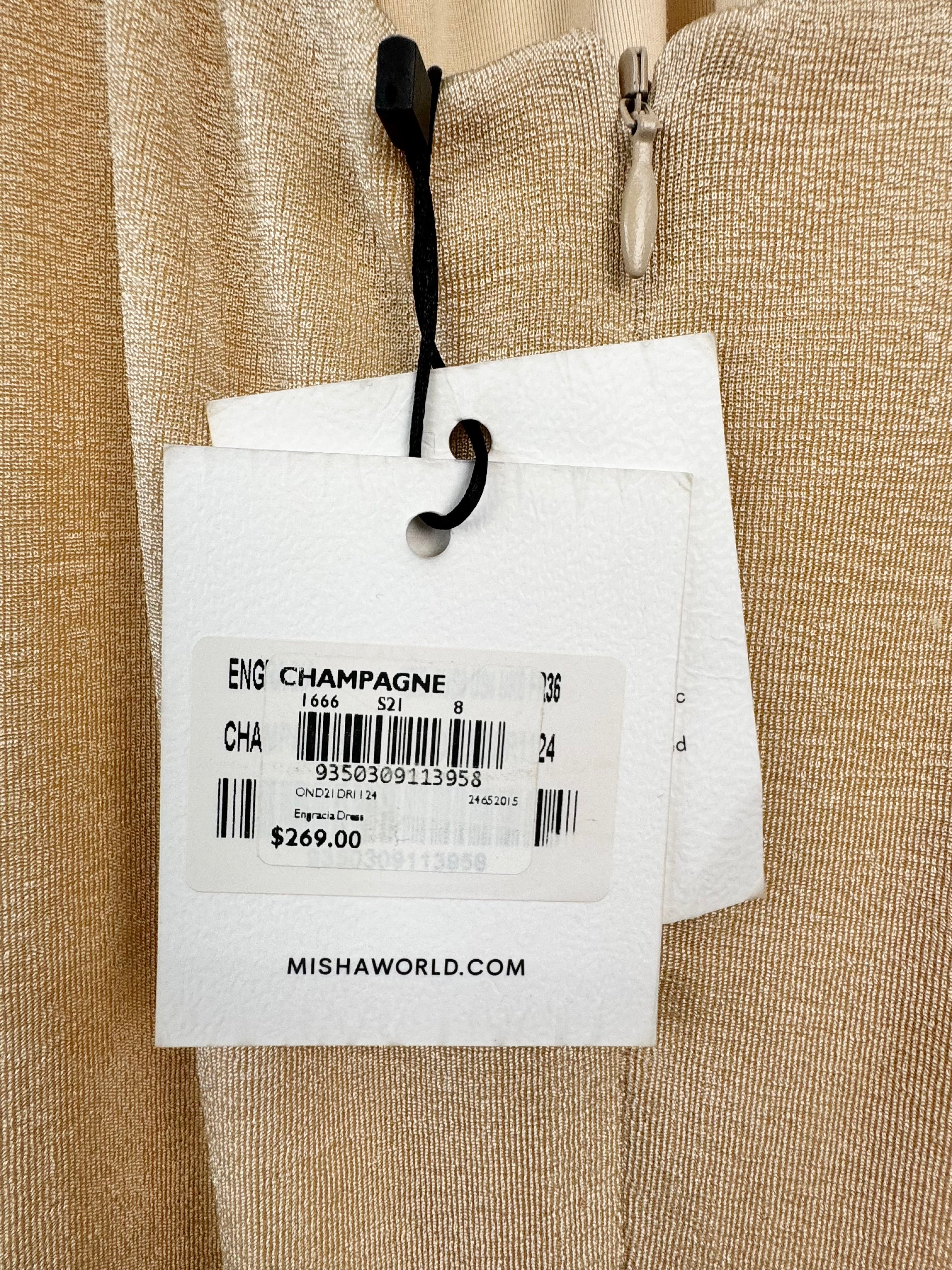 Misha 'Engracia' Champgne Slinky Cut Out Dress NWT - AU8