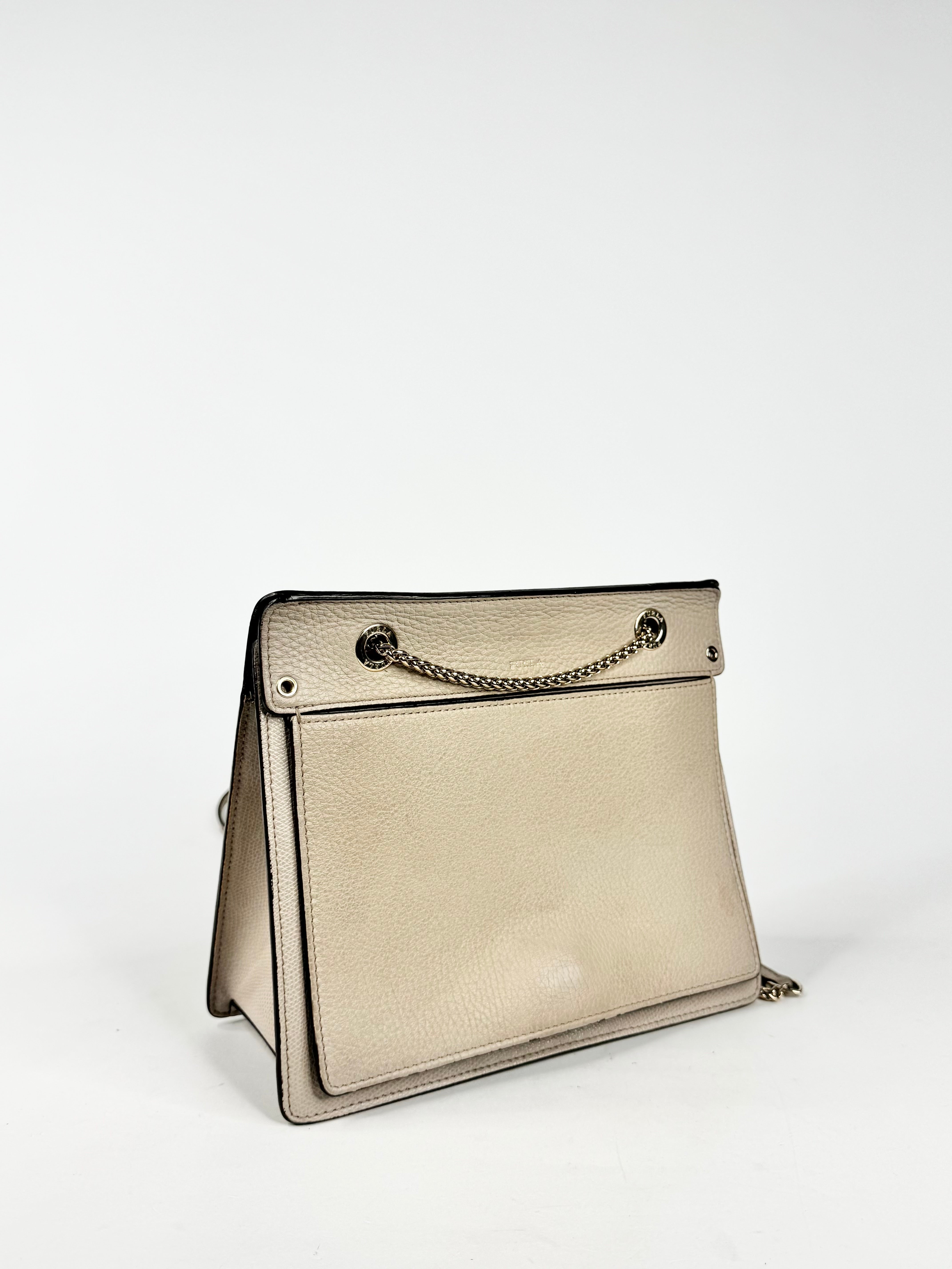 Furla Cement Leather Cross Body Bag