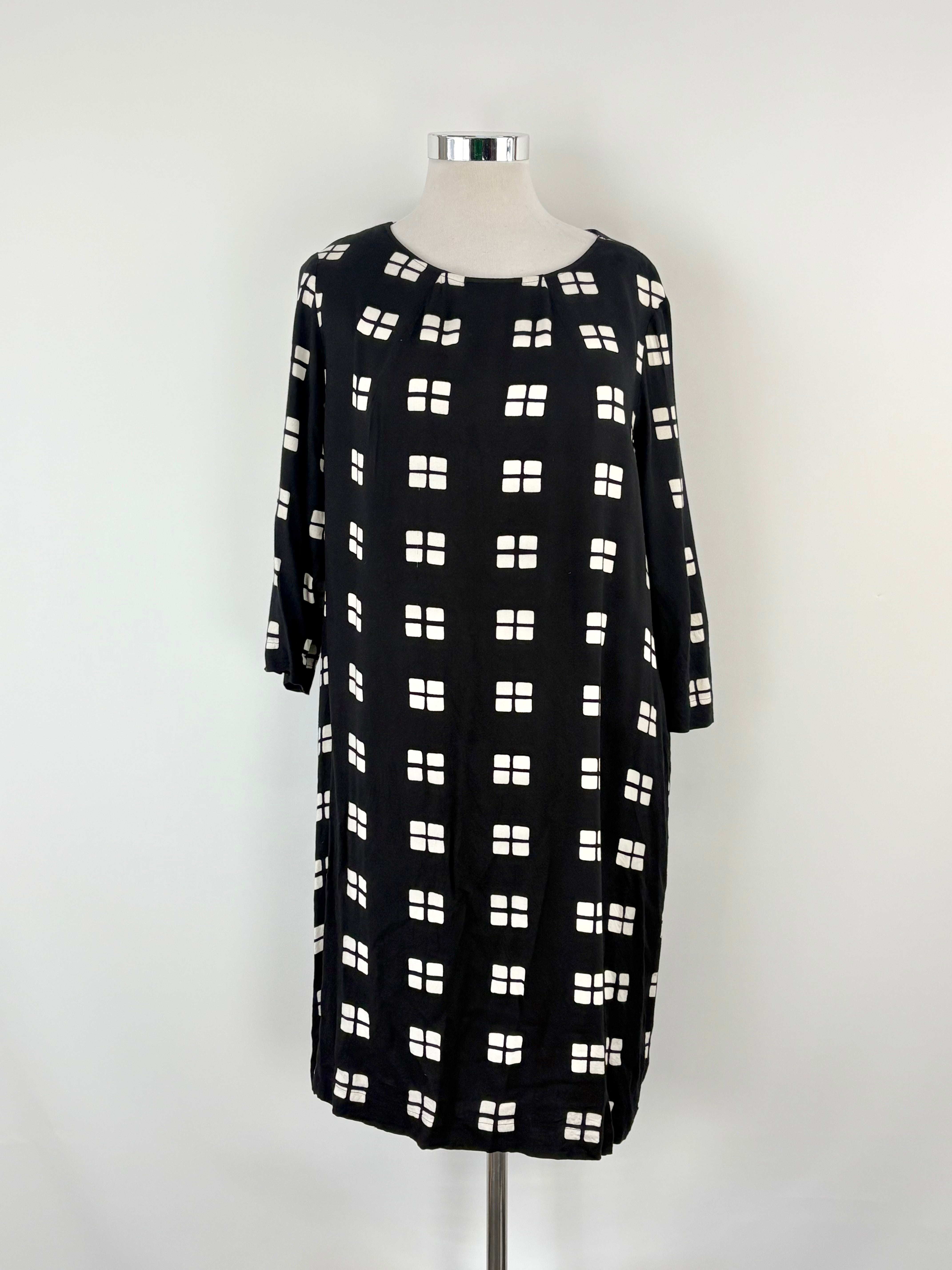 Marimekko Black & White 'Okenni' Shift Dress - AU18/20