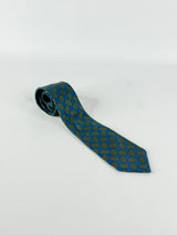 Vintage Balenciaga Blue Patterned Silk Tie