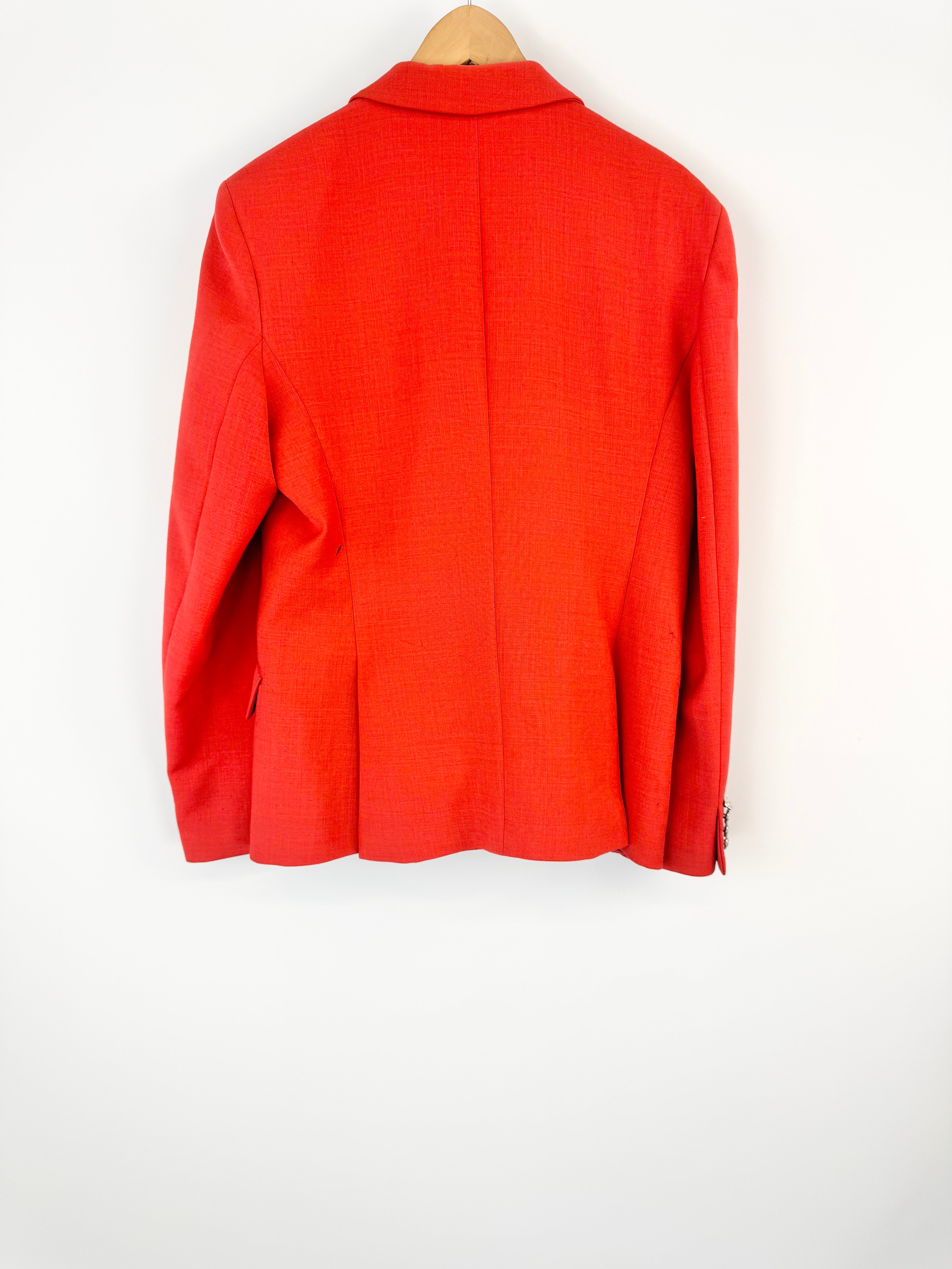 Cubec Persimmon Wool Rose Button Blazer - L