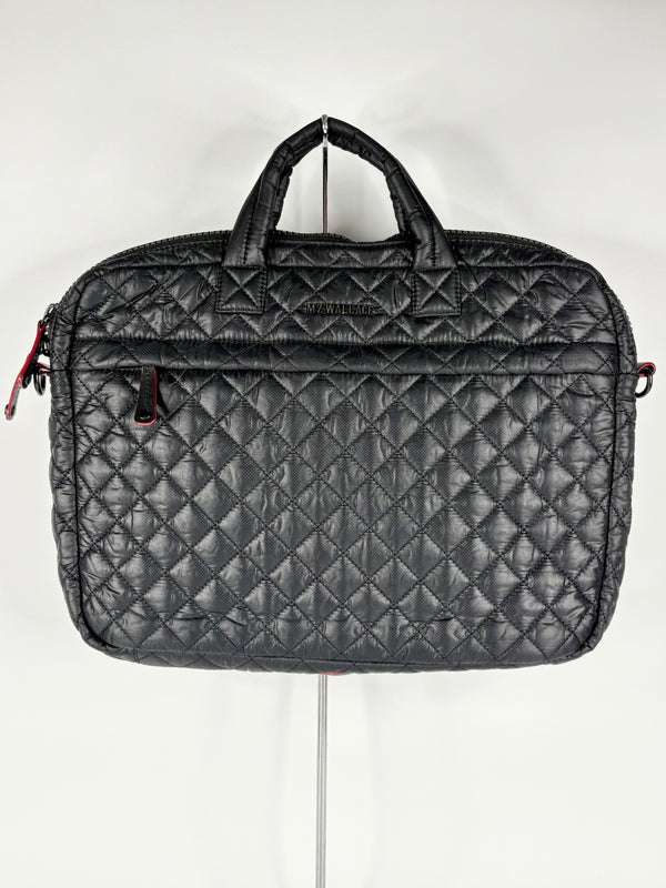 MZ Wallace Black Quilted Metro 13" Commuter Laptop Bag