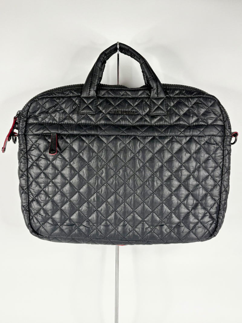 MZ Wallace Black Quilted Metro 13" Commuter Laptop Bag