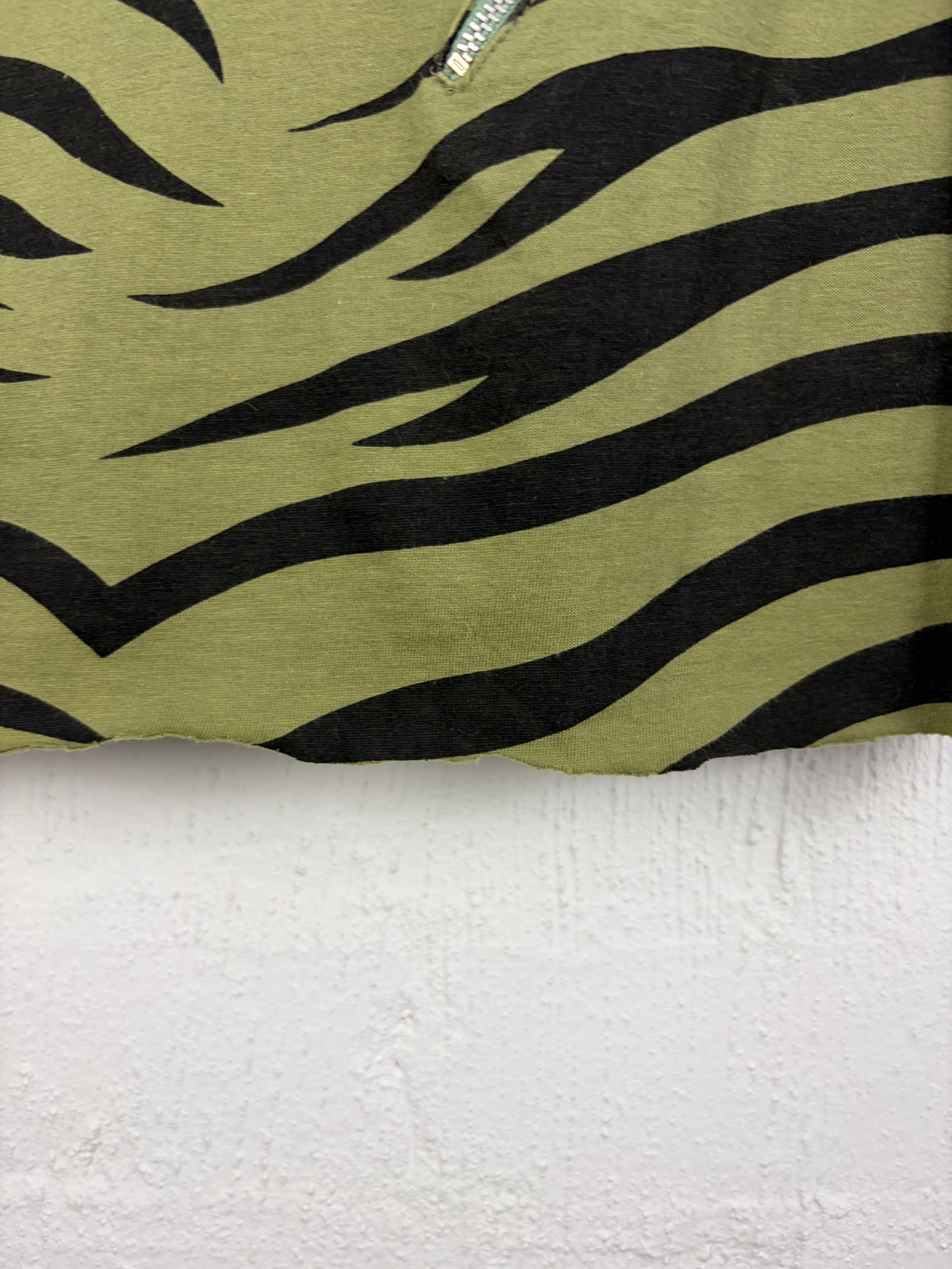 Vintage 80s Myer Miss Shop Khaki Tiger Print Long Sleeve - AU10/12