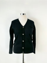 Standard James Perse Black Cashmere Cardigan - AU8/10