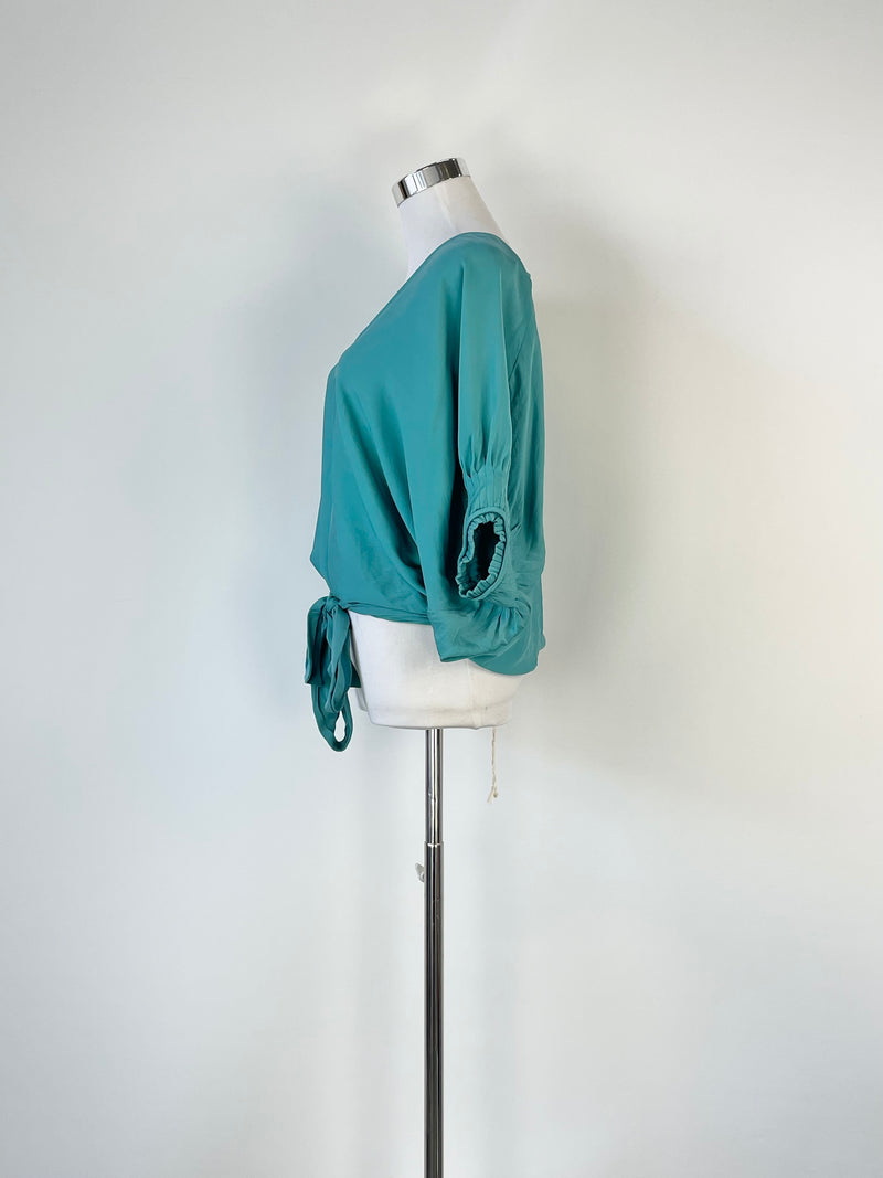 Diane von Furstenberg Teal Silk 'Edna' Top - AU10