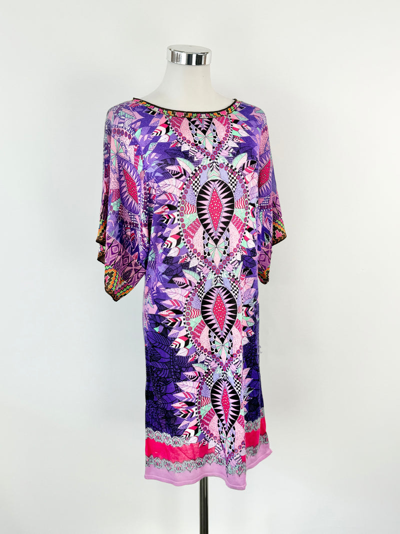 Custo Barcelona Bright Purple Patterned Tunic - AU8/10