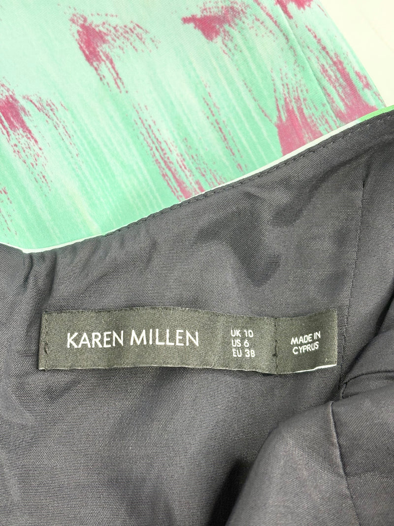 Karen Millen Abstract Brushstrokes Pattern Midi Dress - AU10
