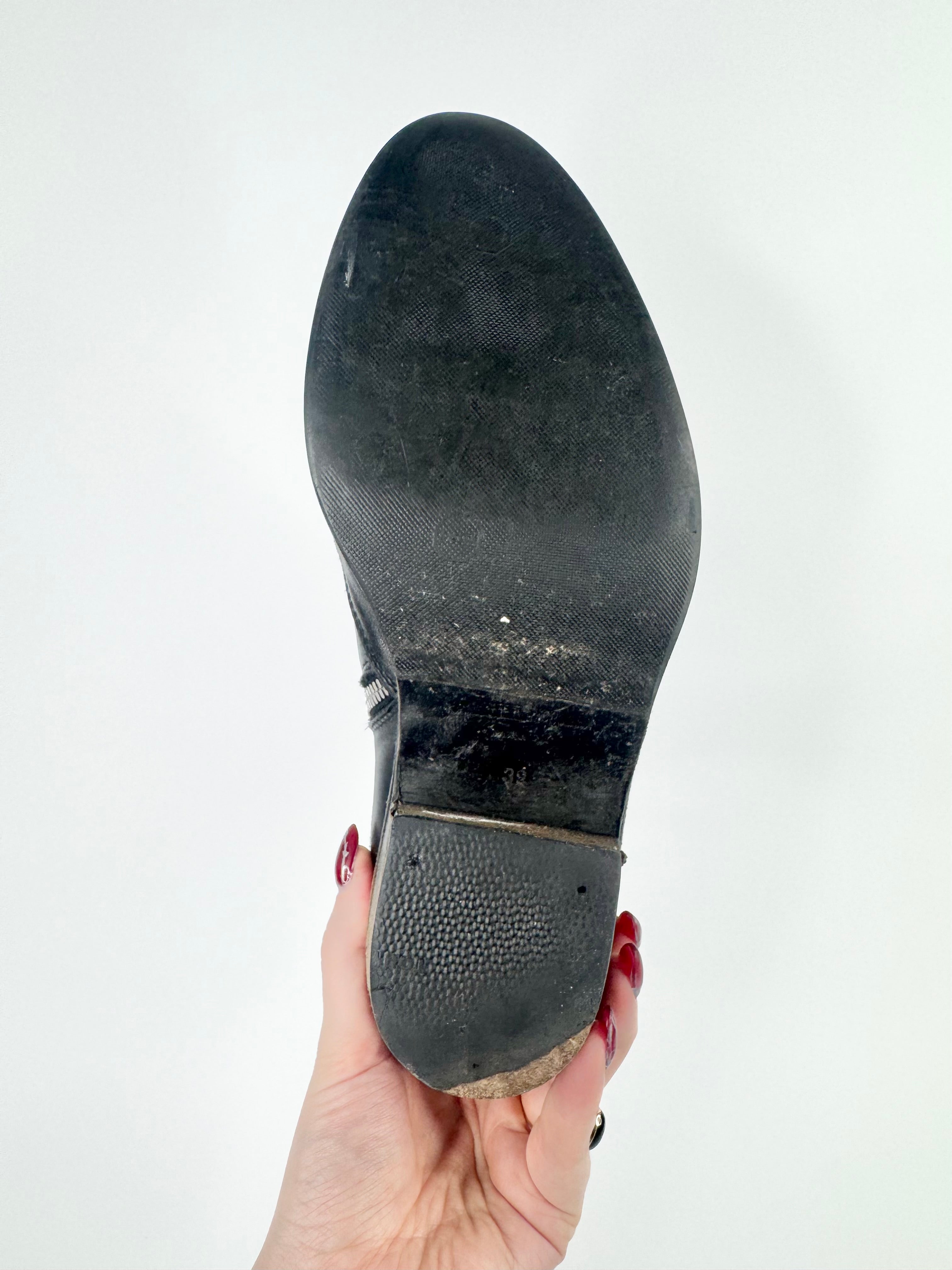 McQ Black Moon & Stars Cowboy Ankle Boots - EU39