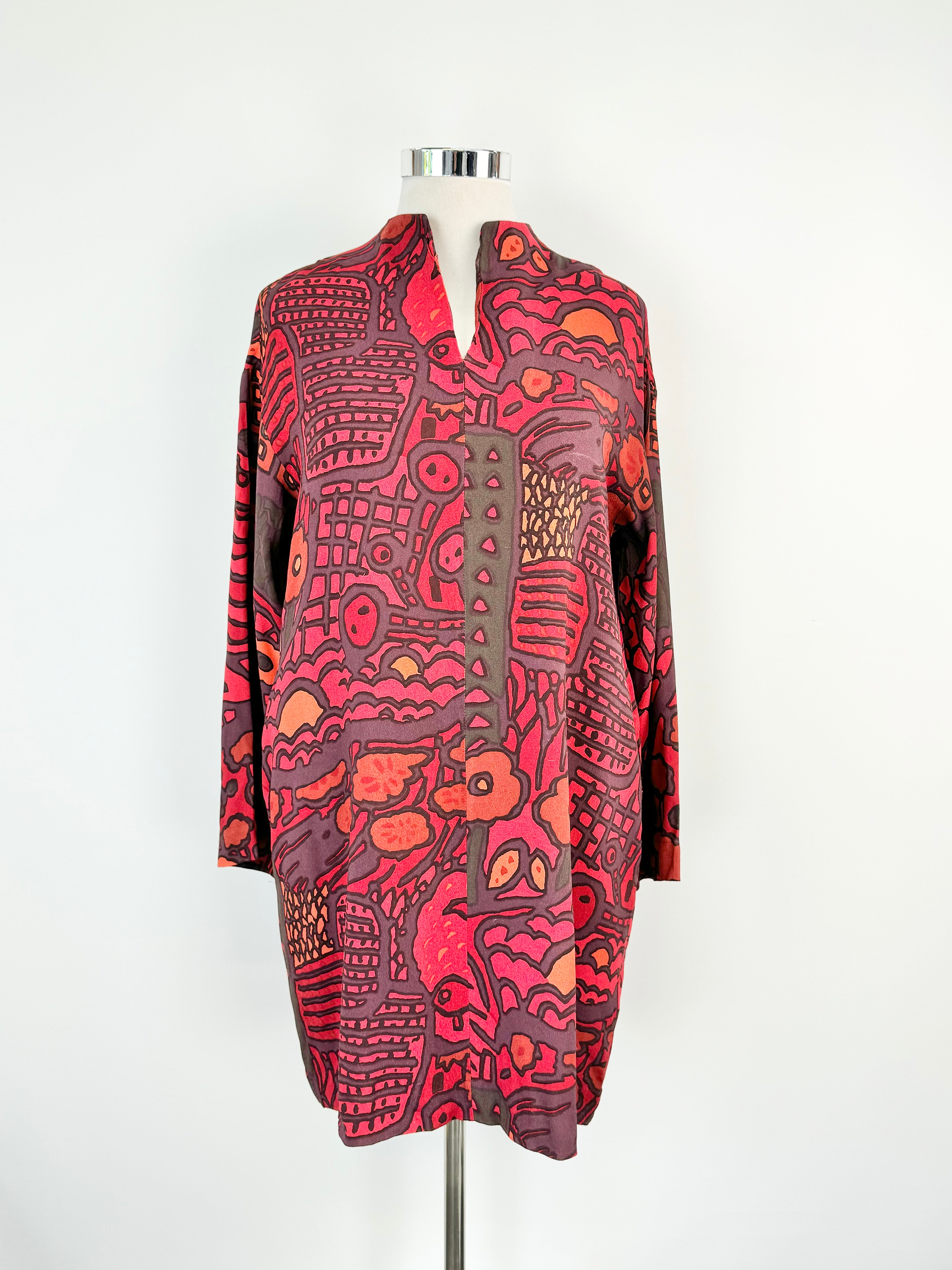 Marimekko 'Titti Mekko' Deep Red Shift Dress - AU10/12