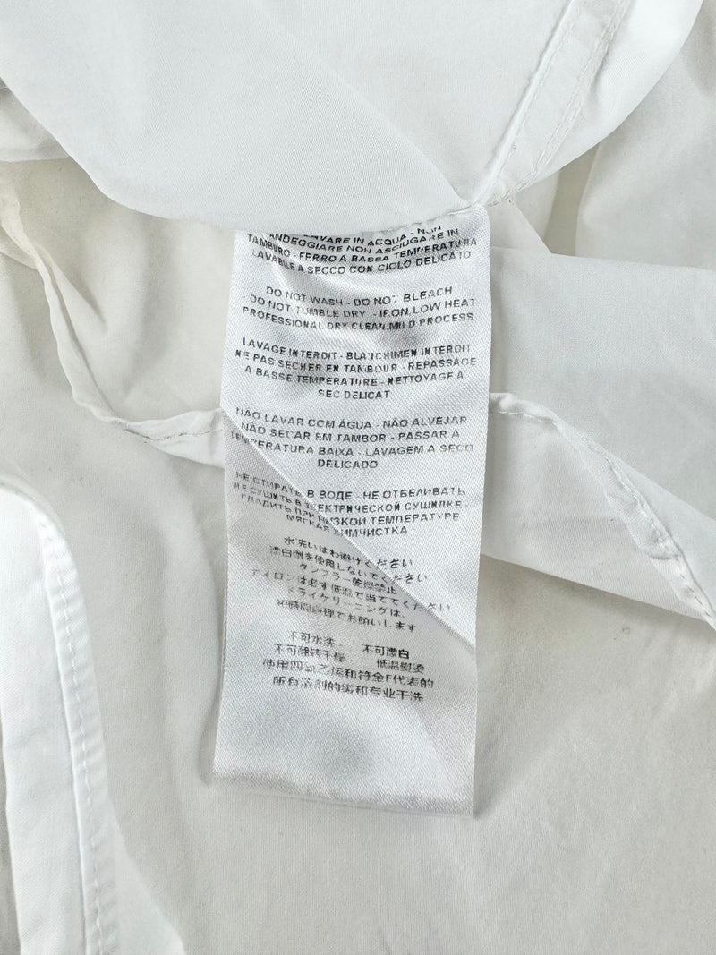 Alexander McQueen White Cotton Tiered Blouse - AU10/12