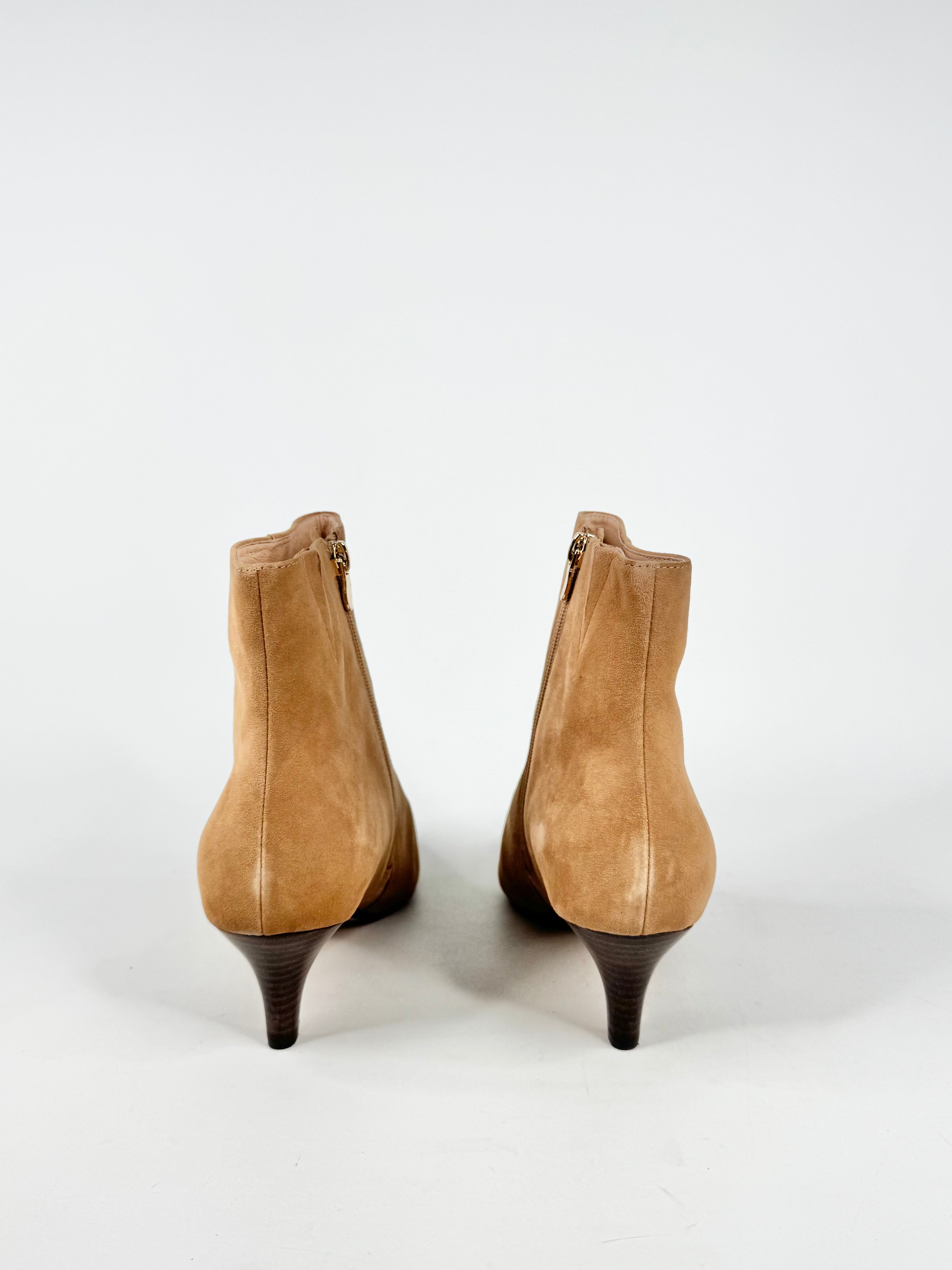 MFW Diana Ferrari Conoir Cappuccino Dark Brown Suede Ankle Boots - EU41