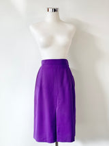 Yves Saint Laurent Rive Gauche Violet Wool Pencil Skirt - AU10