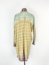Catherine Andre Deep Gold & Aqua Waterfall Knitwear Cardigan - AU8