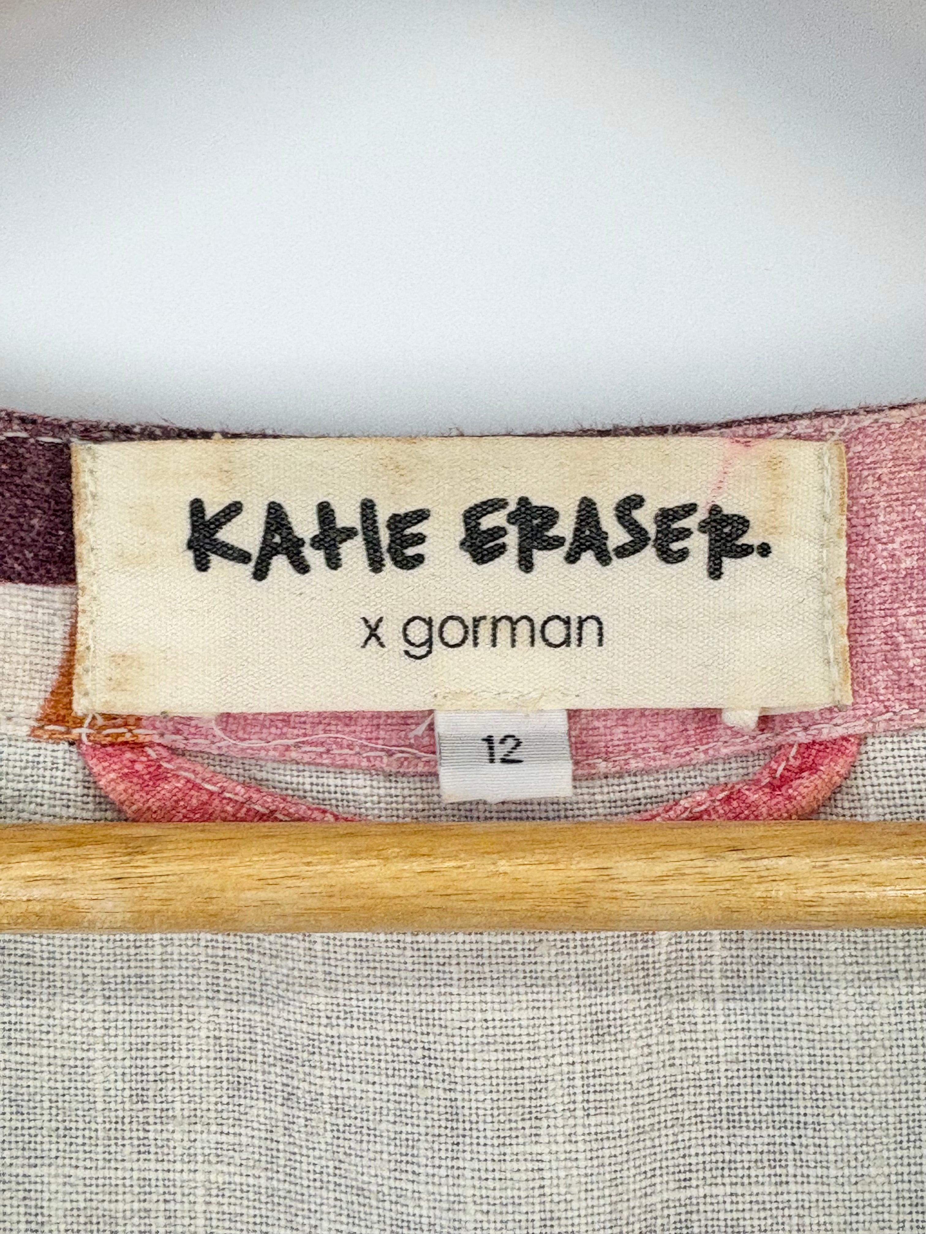 Gorman x Katie Eraser Multicolour Bubble-Print Linen Midi Dress - AU12