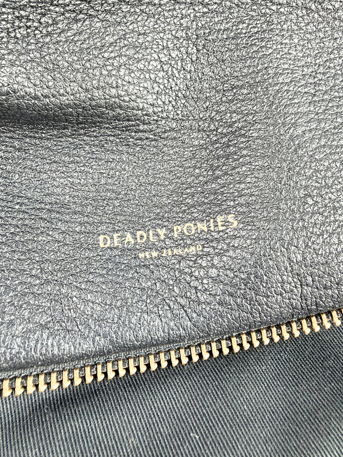 Deadly Ponies Grained Leather Shoulder Bag