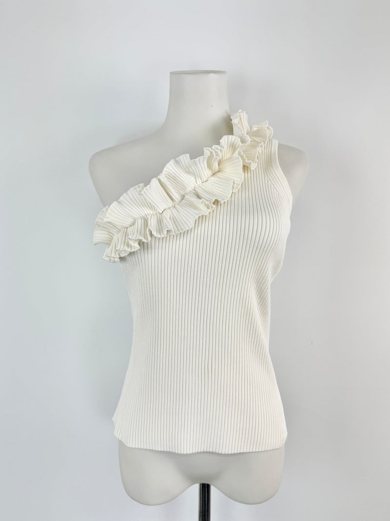 Zimmermann Cream 'Postcard' One Should Ruffle Trim Tank Top - AU10