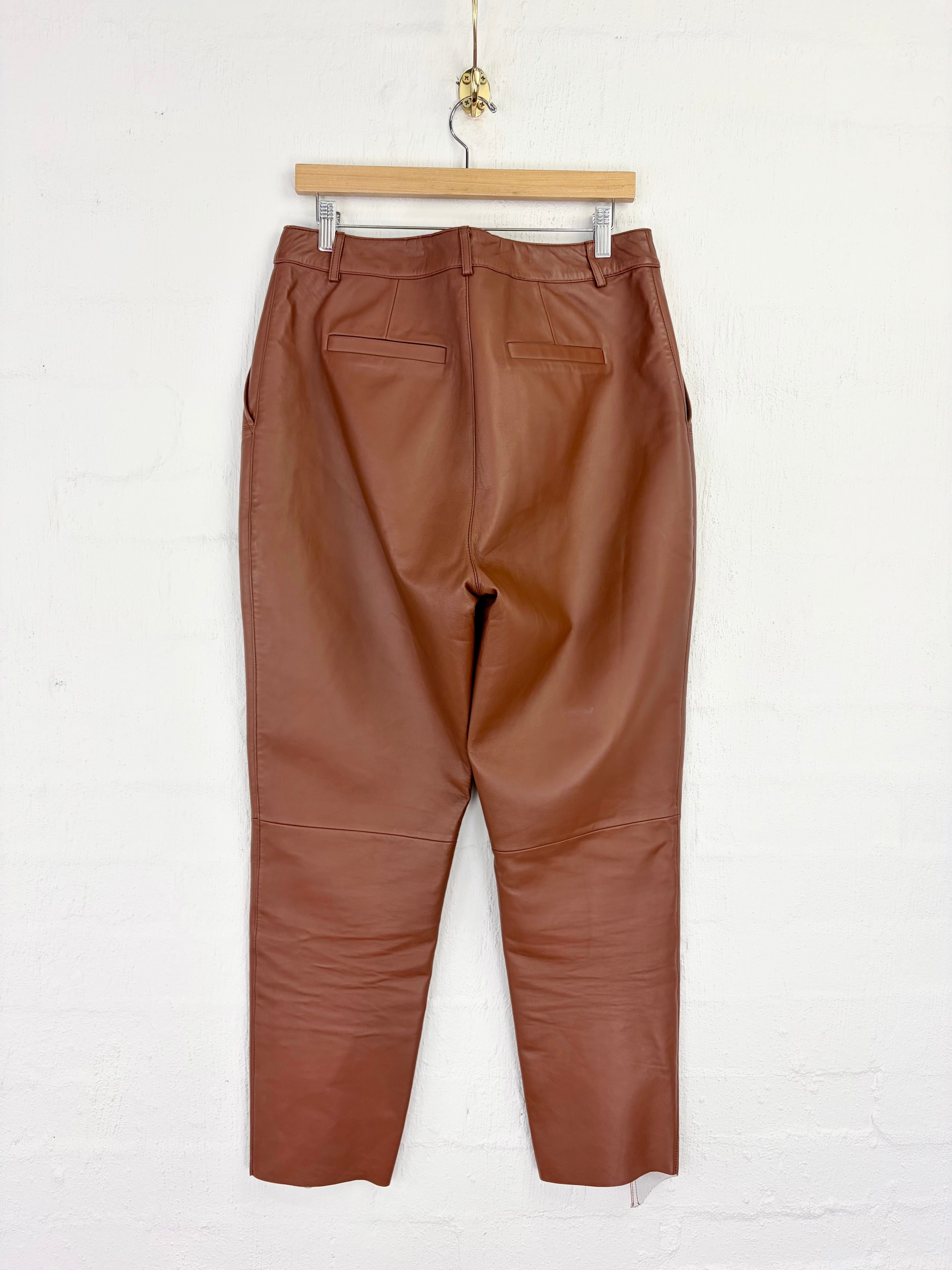 Ena Pelly Brown Leather Pants - AU14