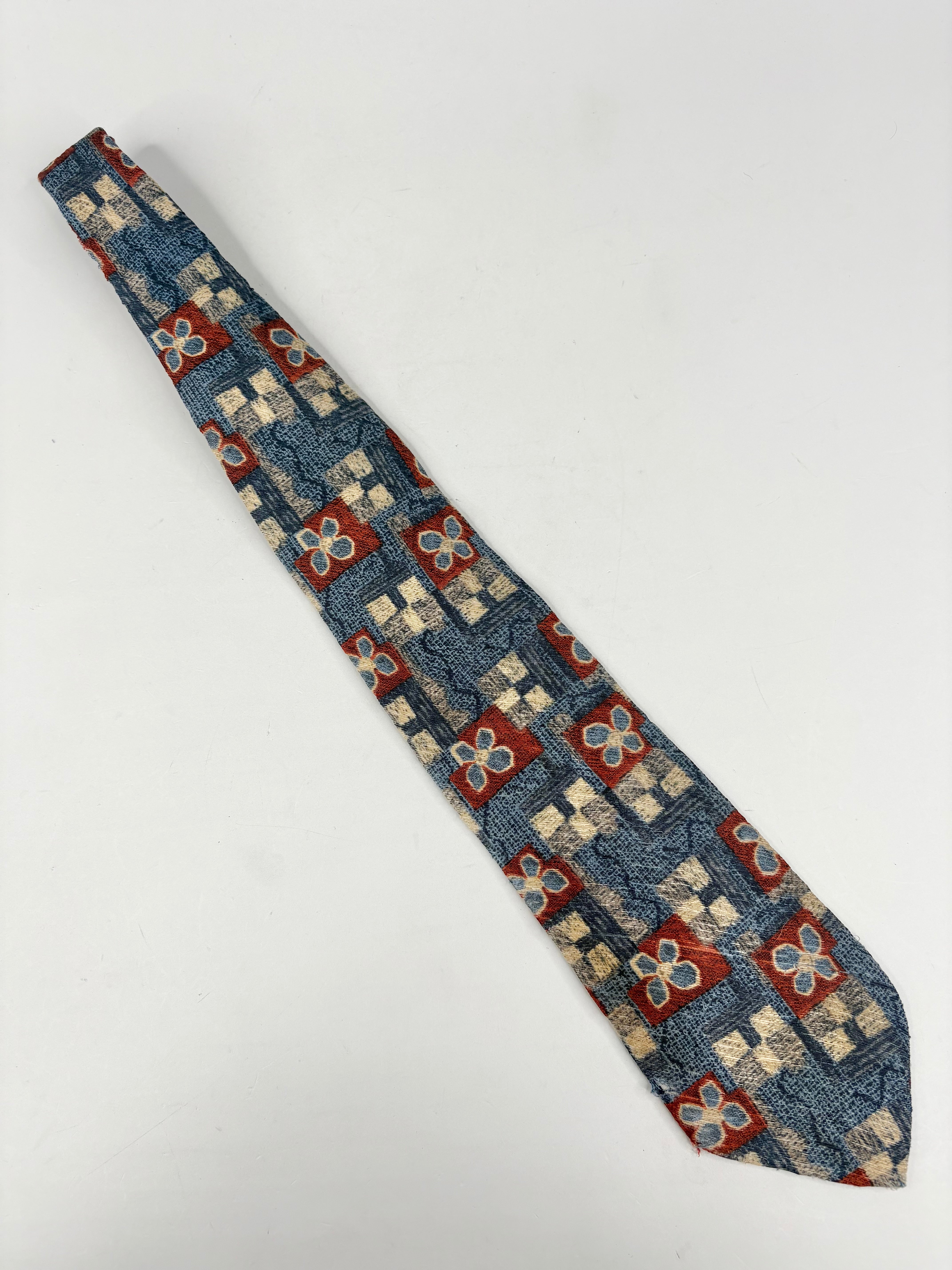 Patterned tie on a white background