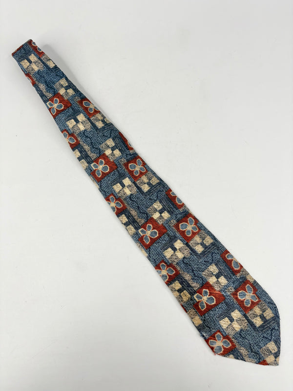 Patterned tie on a white background