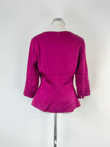 The Fold Textured Satin Pink 'Belmore' Top - AU10/12