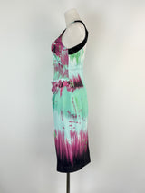 Karen Millen Abstract Brushstrokes Pattern Midi Dress - AU10