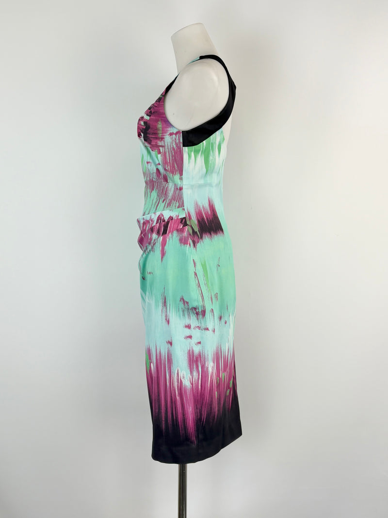 Karen Millen Abstract Brushstrokes Pattern Midi Dress - AU10
