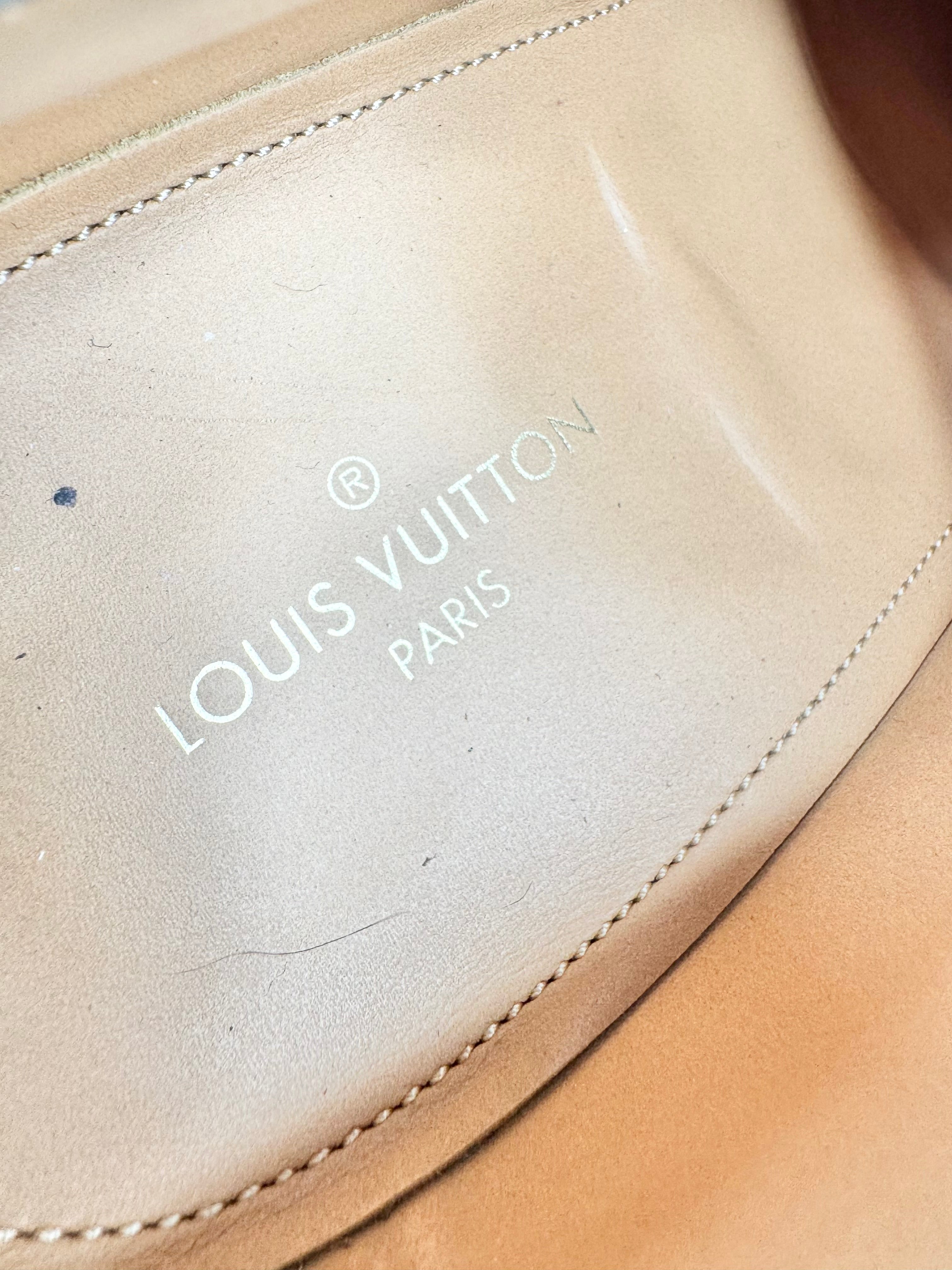 Louis Vuitton 'Voltaire' Denim & Burgundy Leather Derby Shoes - EU43