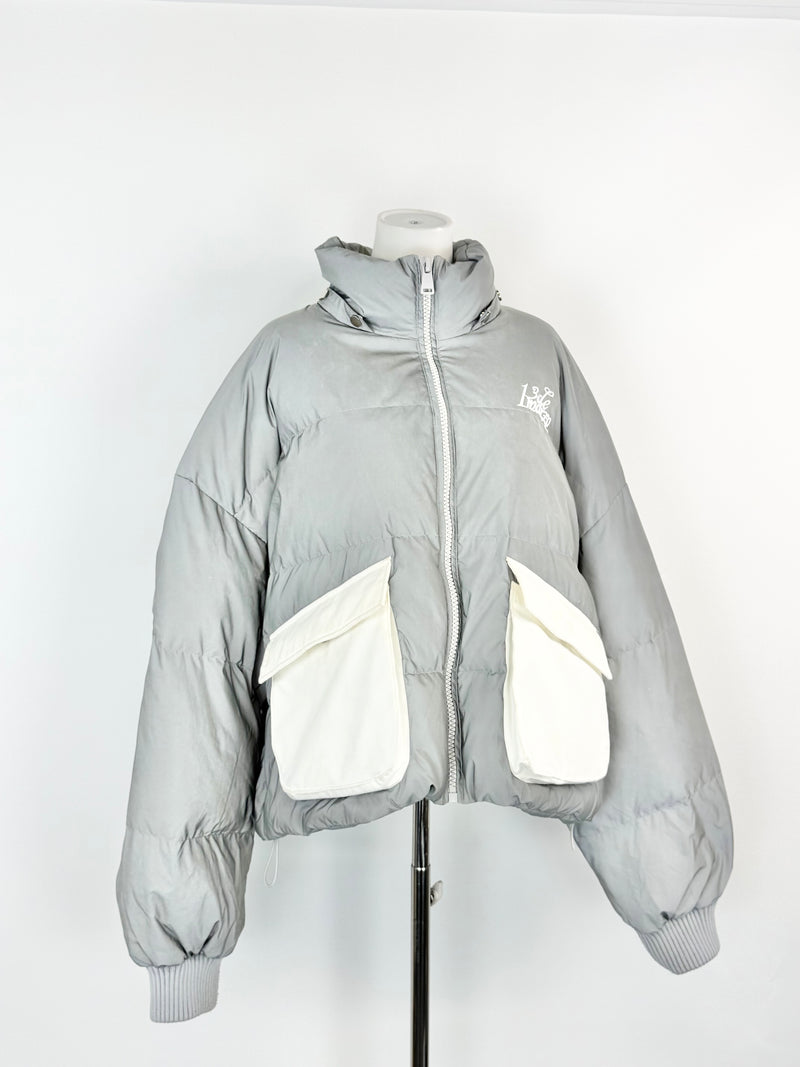 13DE MARZO Silver Reflective Puffer Jacket - AU10