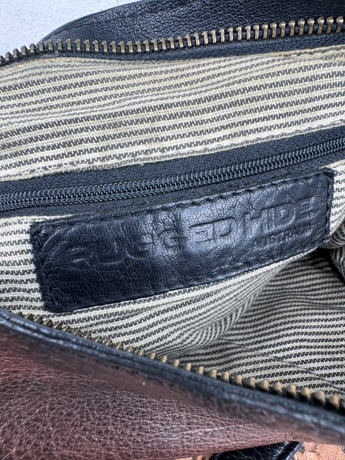 Rugged Hide Black & Brown Leather Bag