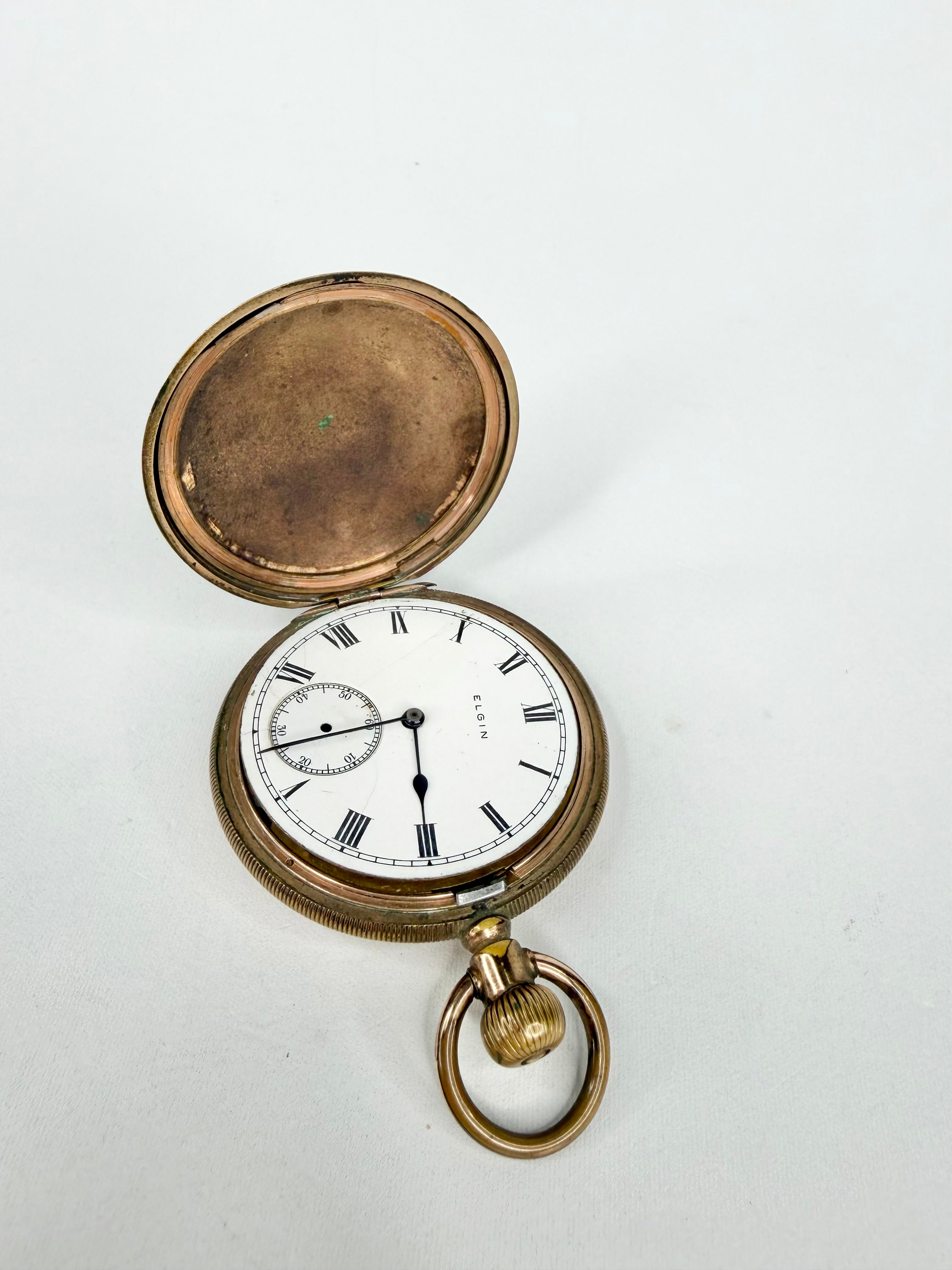 Vintage 1900s Elgin Rolled Gold Pocket Watch