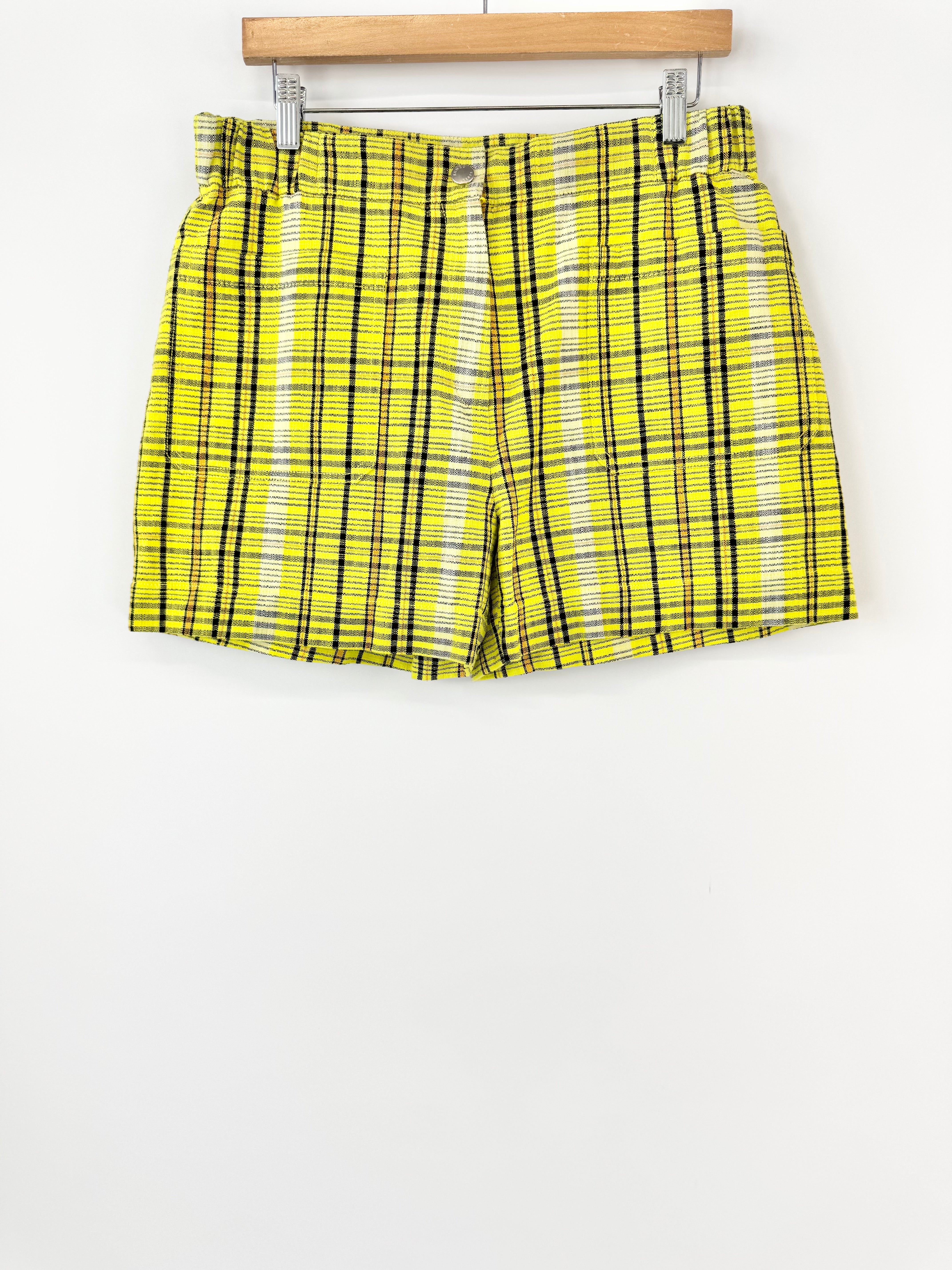 Kenzo Sunshine Yellow Cotton Short Shorts - AU10