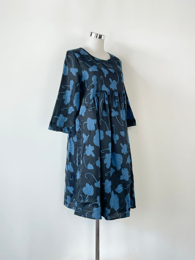 Gorman x Arts Project Australia AW21 Navy Blue Printed Smock Dress - AU6/8