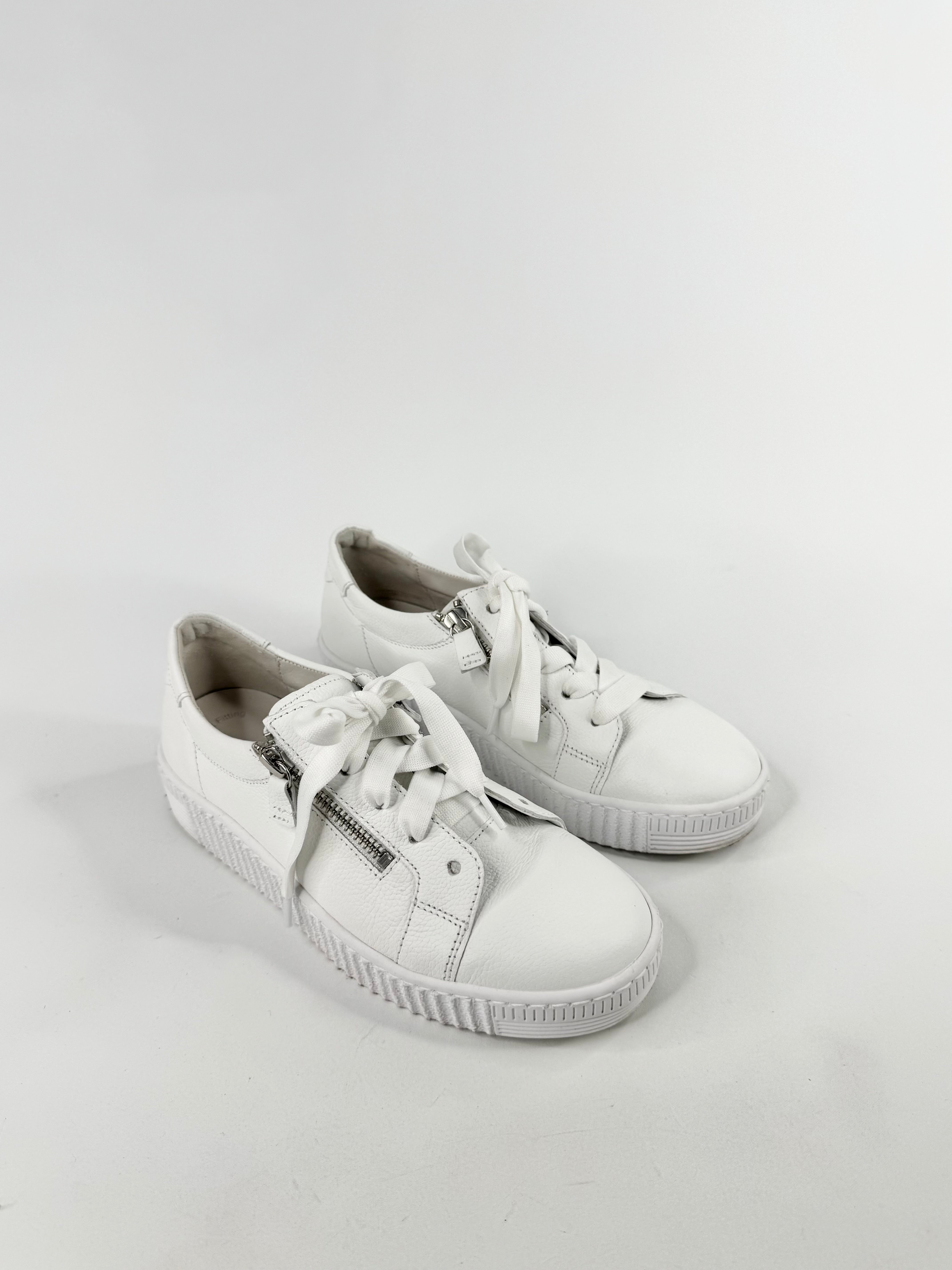 Garbor White Zipper Sneakers - 4