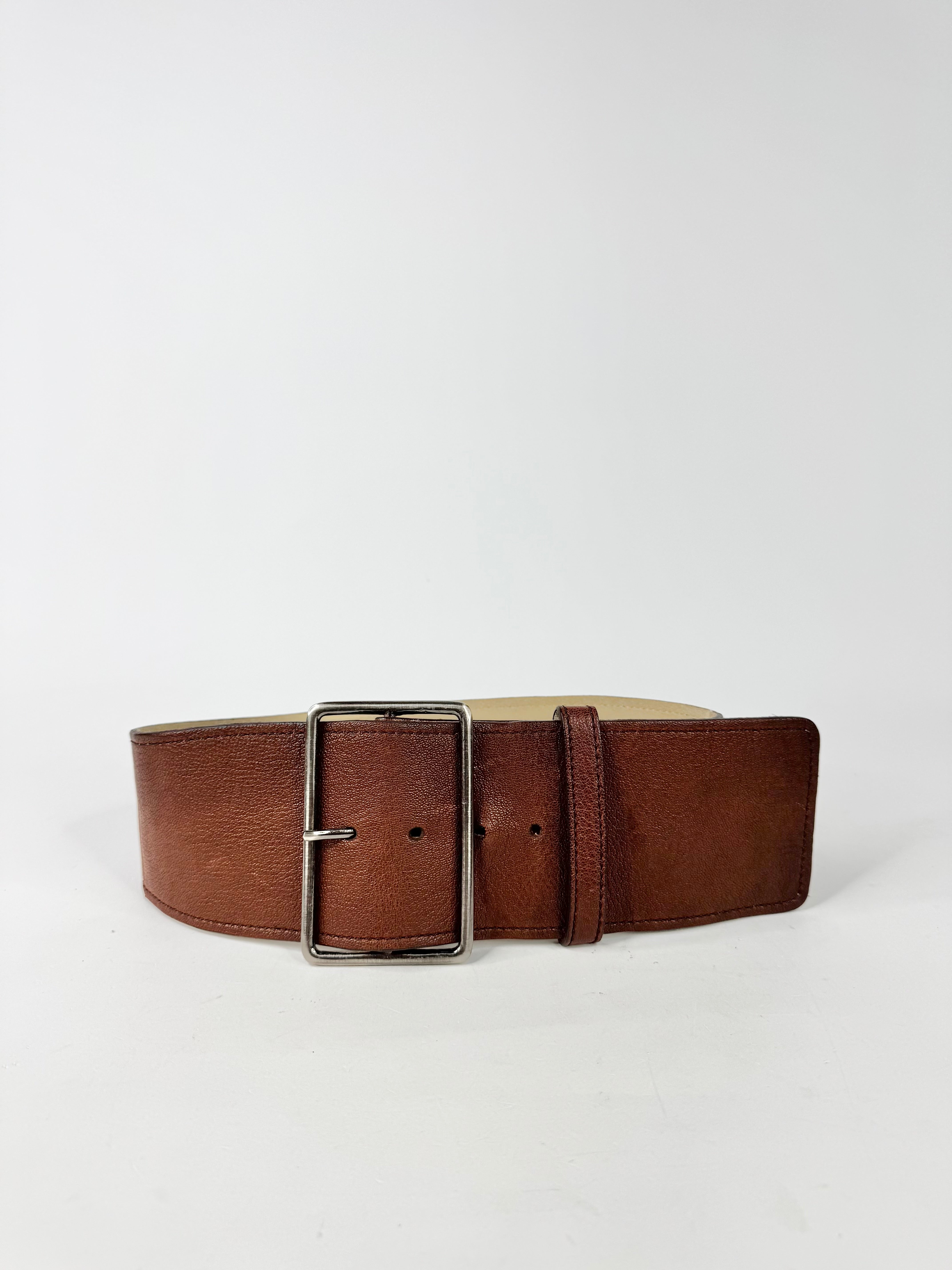 MFW Country Road Thick Brown Leather Belt - AU4/6