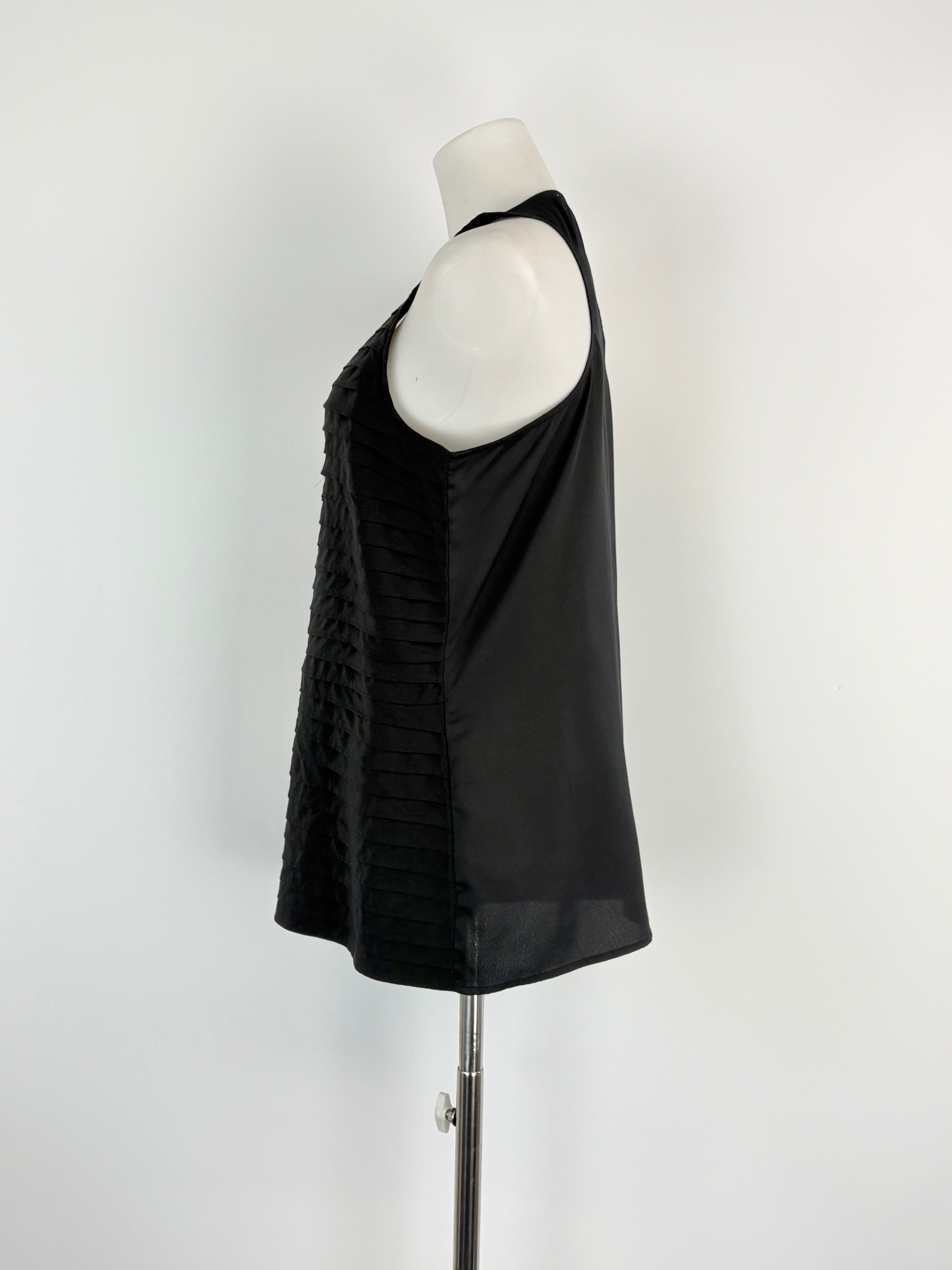 Reiss Black Tier-Pleat Mini Dress - AU10