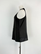 Reiss Black Tier-Pleat Mini Dress - AU10